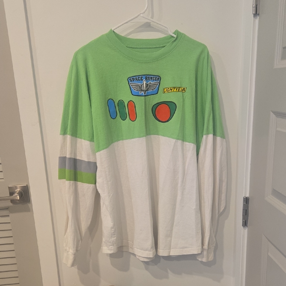 Disney Parks Buzz Lightyear Toy Story Green Spirit Jersey L